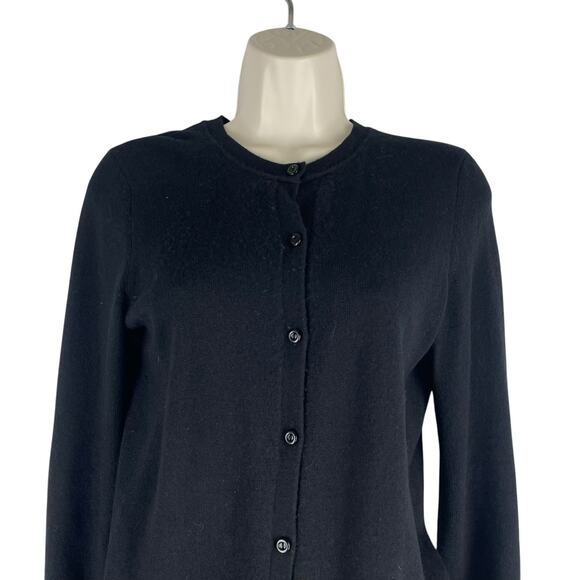 Magaschoni 100% Cashmere Long Sleeve Button Front Cardigan Black Size S - Picture 3 of 8